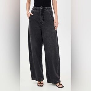New Pistola Lottie High-Rise Wide-Leg Jeans in Washed Black 27 MSRP $208